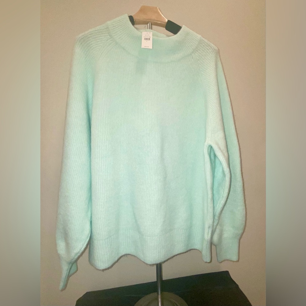 GAP Women's Light Blue Turtleneck Sweater